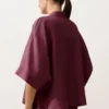 Oversize-Hemd mit kurzen Ärmeln aus 100 % Leinen