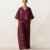 Oversize-Hemd mit kurzen Ärmeln aus 100 % Leinen