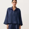 Oversize-Hemd mit langen Ärmeln aus 100 % Leinen Oversize-Hemd mit langen Ärmeln aus 100 % Leinen