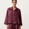 Oversize-Hemd mit langen Ärmeln aus 100 % Leinen Oversize-Hemd mit langen Ärmeln aus 100 % Leinen