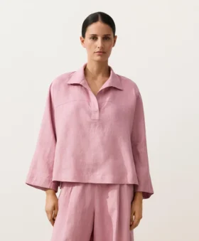 Oversize-Hemd mit langen Ärmeln aus 100 % Leinen