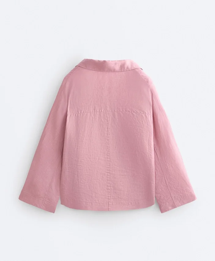 Oversize-Hemd mit langen Ärmeln aus 100 % Leinen Oversize-Hemd mit langen Ärmeln aus 100 % Leinen