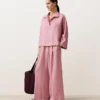 Oversize-Hemd mit langen Ärmeln aus 100 % Leinen Oversize-Hemd mit langen Ärmeln aus 100 % Leinen