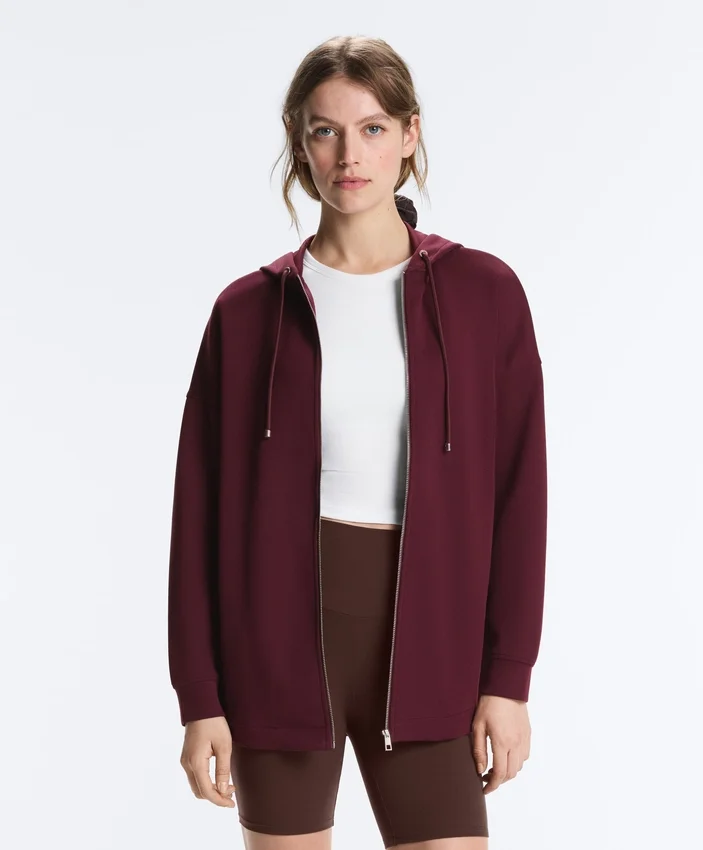 Oversize-Kapuzenjacke aus Baumwollpiqué Oversize-Kapuzenjacke aus Baumwollpiqué