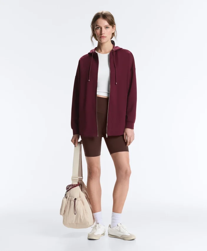 Oversize-Kapuzenjacke aus Baumwollpiqué Oversize-Kapuzenjacke aus Baumwollpiqué