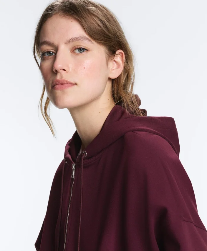 Oversize-Kapuzenjacke aus Baumwollpiqué Oversize-Kapuzenjacke aus Baumwollpiqué
