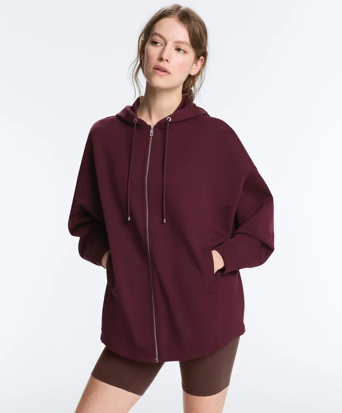 Oversize-Kapuzenjacke aus Baumwollpiqué Oversize-Kapuzenjacke aus Baumwollpiqué