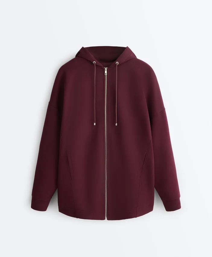 Oversize-Kapuzenjacke aus Baumwollpiqué Oversize-Kapuzenjacke aus Baumwollpiqué
