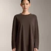 Oversize-Langarm-T-Shirt aus Baumwollmischung Oversize-Langarm-T-Shirt aus Baumwollmischung