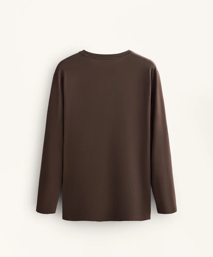 Oversize-Langarm-T-Shirt aus Baumwollmischung Oversize-Langarm-T-Shirt aus Baumwollmischung