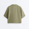 Oversize-Shirt aus 100 % Leinen mit kurzen Ärmeln Oversize-Shirt aus 100 % Leinen mit kurzen Ärmeln