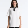 Oversize-T-Shirt aus Baumwollmischung mit kurzen Ärmeln Oversize-T-Shirt aus Baumwollmischung mit kurzen Ärmeln