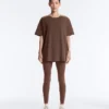 Oversize-T-Shirt aus Baumwollmischung mit kurzen Ärmeln Oversize-T-Shirt aus Baumwollmischung mit kurzen Ärmeln