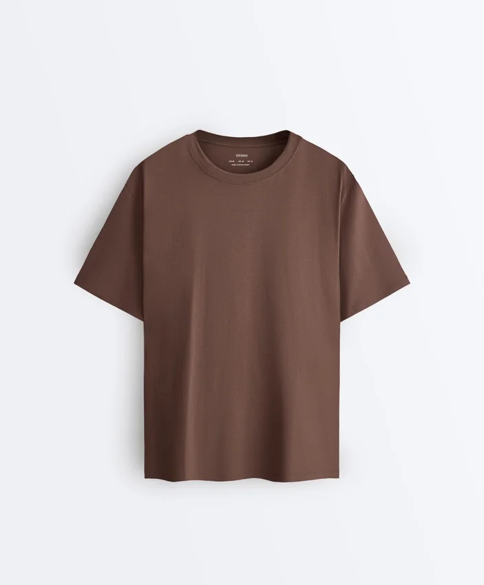 Oversize-T-Shirt aus Baumwollmischung mit kurzen Ärmeln Oversize-T-Shirt aus Baumwollmischung mit kurzen Ärmeln