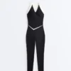 Perfect-Adapt Ärmelloser langer Jumpsuit mit Kontrast Perfect-Adapt Ärmelloser langer Jumpsuit mit Kontrast
