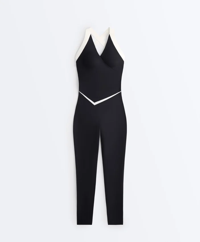 Perfect-Adapt Ärmelloser langer Jumpsuit mit Kontrast Perfect-Adapt Ärmelloser langer Jumpsuit mit Kontrast