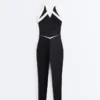 Perfect-Adapt Ärmelloser langer Jumpsuit mit Kontrast Perfect-Adapt Ärmelloser langer Jumpsuit mit Kontrast