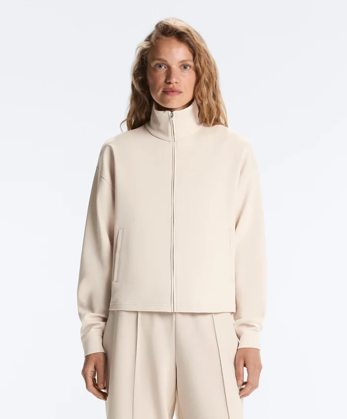 Piqué-Jacke mit hohem Kragen aus Baumwolle Piqué-Jacke mit hohem Kragen aus Baumwolle