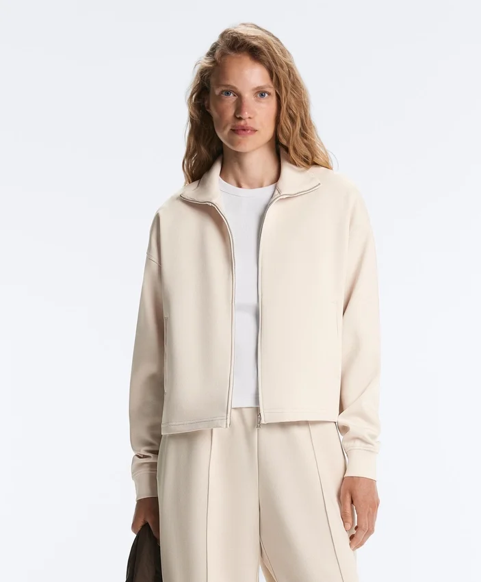 Piqué-Jacke mit hohem Kragen aus Baumwolle Piqué-Jacke mit hohem Kragen aus Baumwolle