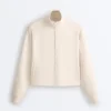 Piqué-Jacke mit hohem Kragen aus Baumwolle Piqué-Jacke mit hohem Kragen aus Baumwolle