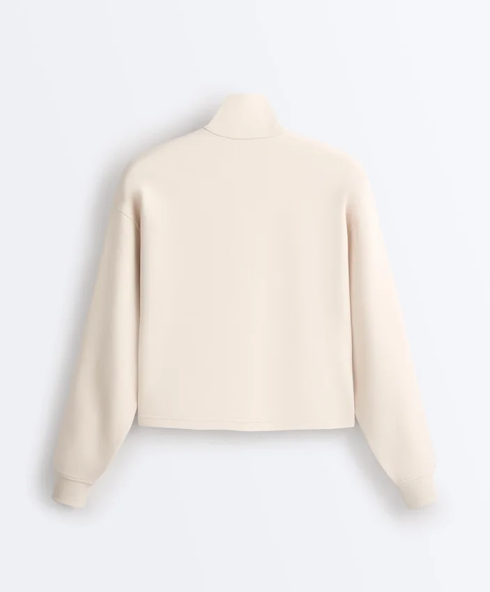 Piqué-Jacke mit hohem Kragen aus Baumwolle Piqué-Jacke mit hohem Kragen aus Baumwolle