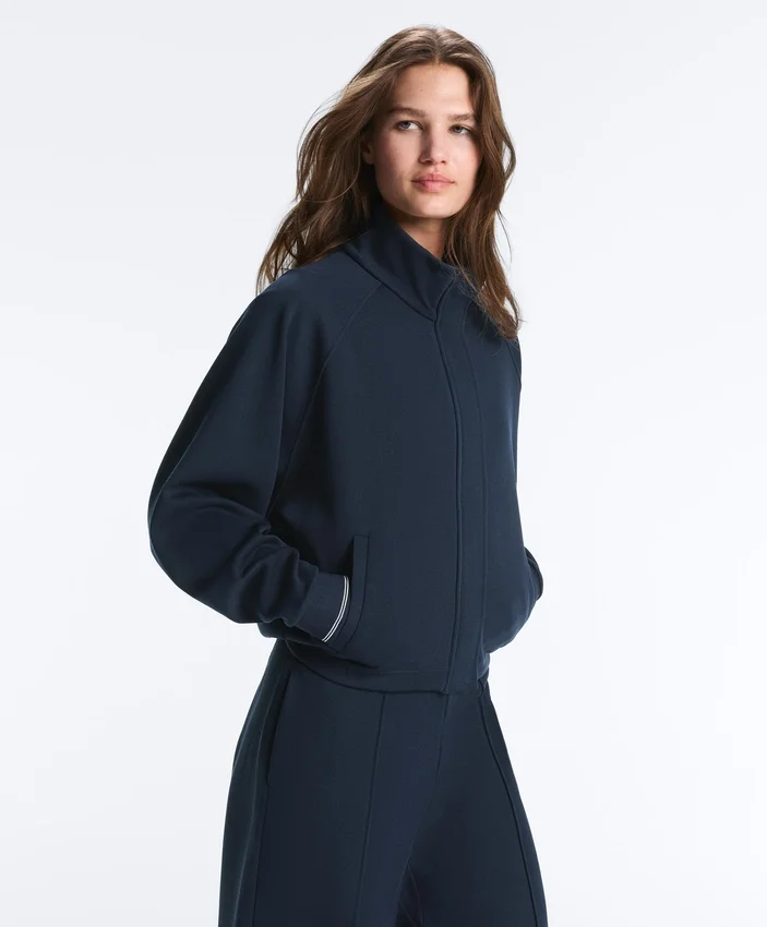 Piqué-Jacke mit kontrastierender Paspelierung aus Baumwolle Piqué-Jacke mit kontrastierender Paspelierung aus Baumwolle