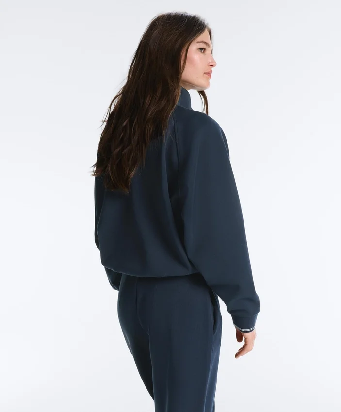 Piqué-Jacke mit kontrastierender Paspelierung aus Baumwolle Piqué-Jacke mit kontrastierender Paspelierung aus Baumwolle