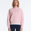 Piqué-Sweatshirt mit hohem Kragen und Reißverschluss aus Baumwolle Piqué-Sweatshirt mit hohem Kragen und Reißverschluss aus Baumwolle