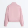 Piqué-Sweatshirt mit hohem Kragen und Reißverschluss aus Baumwolle Piqué-Sweatshirt mit hohem Kragen und Reißverschluss aus Baumwolle