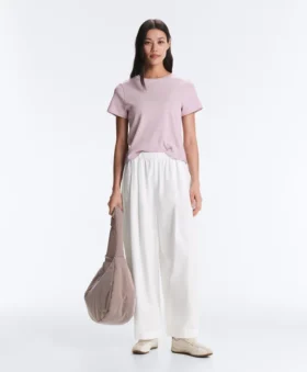 Plissierte, konisch zulaufende Hose aus 100 % Baumwolle