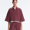 Polo-Sweatshirt aus Baumwollmischung mit weiten Ärmeln