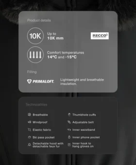 Primaloft® Ski wasserabweisende Jacke in Super-Slim-Fit Primaloft® Ski wasserabweisende Jacke in Super-Slim-Fit