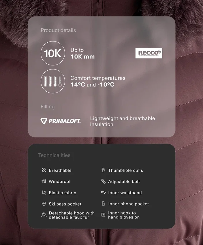 Primaloft® Ski wasserabweisende, supertaillierte Jacke Primaloft® Ski wasserabweisende, supertaillierte Jacke