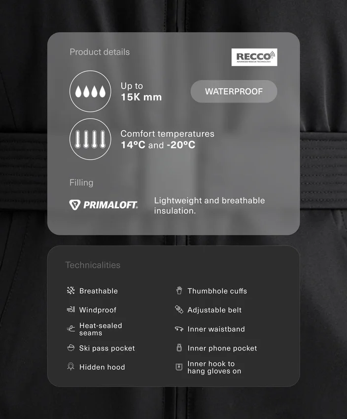 Primaloft® Ski wasserdichte, wattierte Jacke Primaloft® Ski wasserdichte, wattierte Jacke