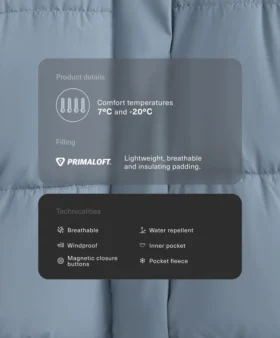 Primaloft® wasserabweisende, wattierte Jacke