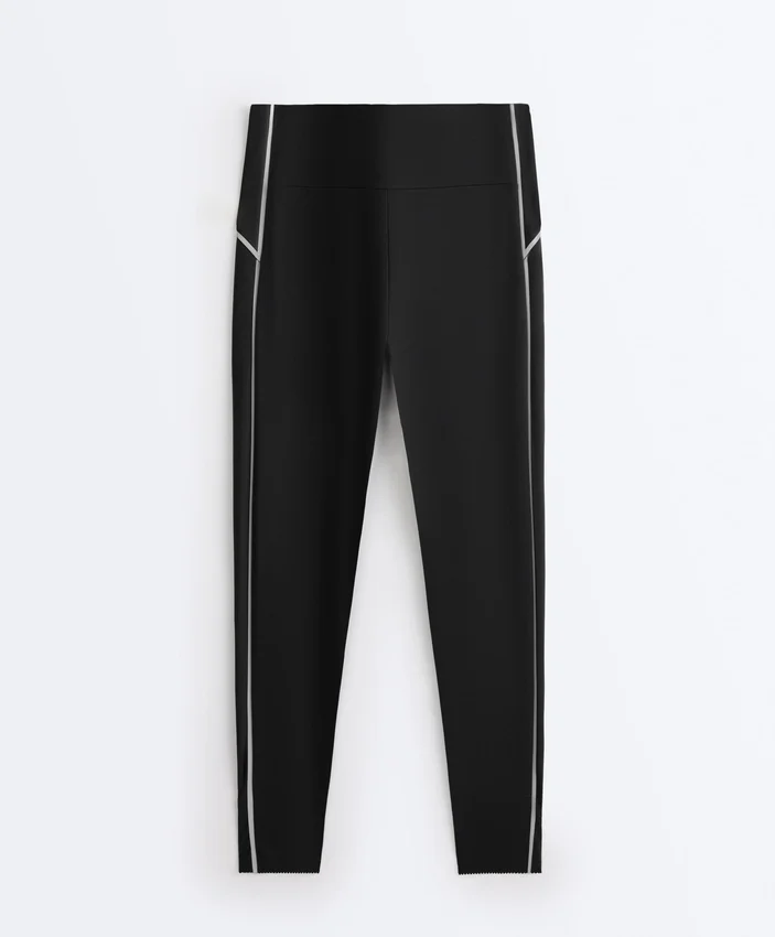 Reflektierende, hoch geschnittene, Compressive Core Control Leggings in Knöchellänge Reflektierende, hoch geschnittene, Compressive Core Control Leggings in Knöchellänge