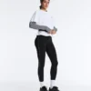 Reflektierende, hoch geschnittene, Compressive Core Control Leggings in Knöchellänge Reflektierende, hoch geschnittene, Compressive Core Control Leggings in Knöchellänge