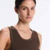Ripp-T-Shirt mit breiten Trägern, Baumwolle und Modal Ripp-T-Shirt mit breiten Trägern, Baumwolle und Modal