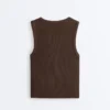 Ripp-T-Shirt mit breiten Trägern, Baumwolle und Modal Ripp-T-Shirt mit breiten Trägern, Baumwolle und Modal