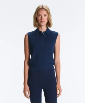 Ärmelloser Pullover aus offenem Strick Ärmelloser Pullover aus offenem Strick