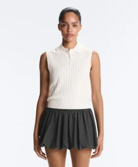 Ärmelloser Pullover aus offenem Strick