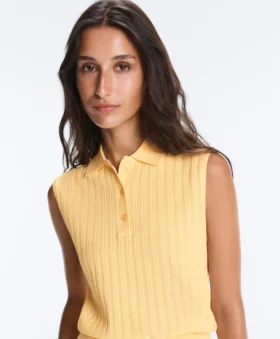 Ärmelloser Pullover aus offenem Strick