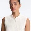 Ärmelloser Pullover aus offenem Strick Ärmelloser Pullover aus offenem Strick