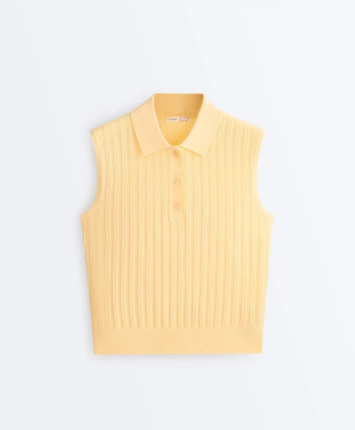 Ärmelloser Pullover aus offenem Strick Ärmelloser Pullover aus offenem Strick