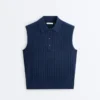 Ärmelloser Pullover aus offenem Strick Ärmelloser Pullover aus offenem Strick