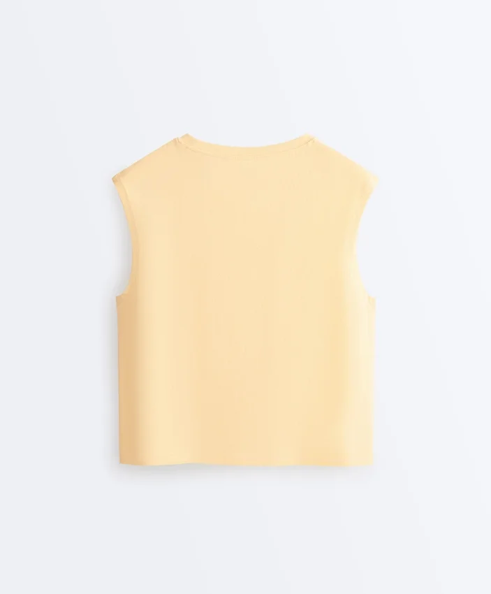 Ärmelloses T-Shirt aus Baumwollmischung Ärmelloses T-Shirt aus Baumwollmischung