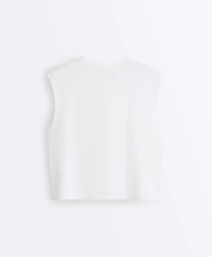 Ärmelloses T-Shirt aus Baumwollmischung Ärmelloses T-Shirt aus Baumwollmischung