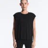 Ärmelloses T-Shirt aus Modal-Mischgewebe Ärmelloses T-Shirt aus Modal-Mischgewebe