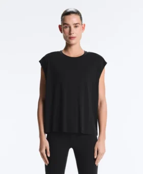 Ärmelloses T-Shirt aus Modal-Mischgewebe