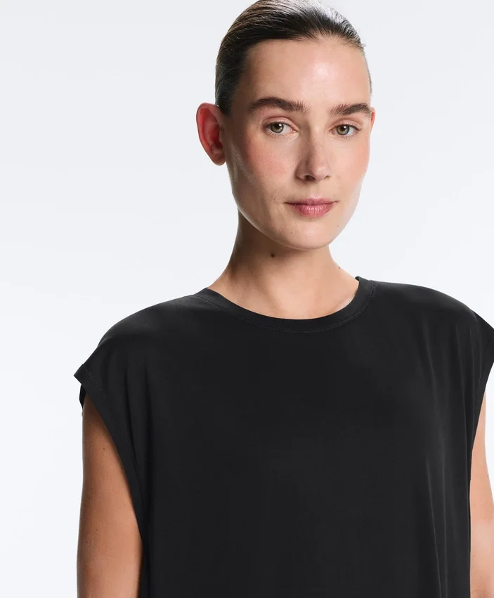 Ärmelloses T-Shirt aus Modal-Mischgewebe Ärmelloses T-Shirt aus Modal-Mischgewebe